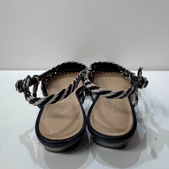 MARC FISHER - CREME / BLACK KNITTED LEATHER BALLERINAS - 8 - Picture 4 of 5
